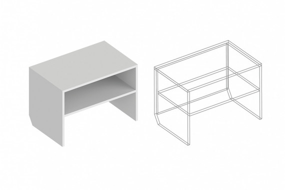 Тумба для обуви с полкой без дна